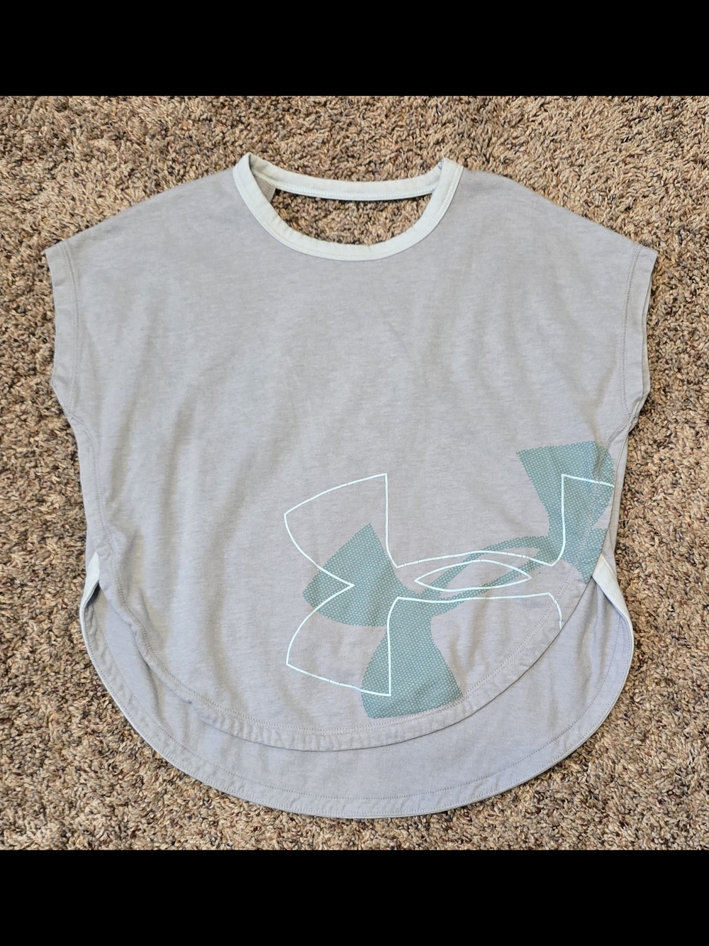 Under Armour Light Gray Tank Top with Mint Logo